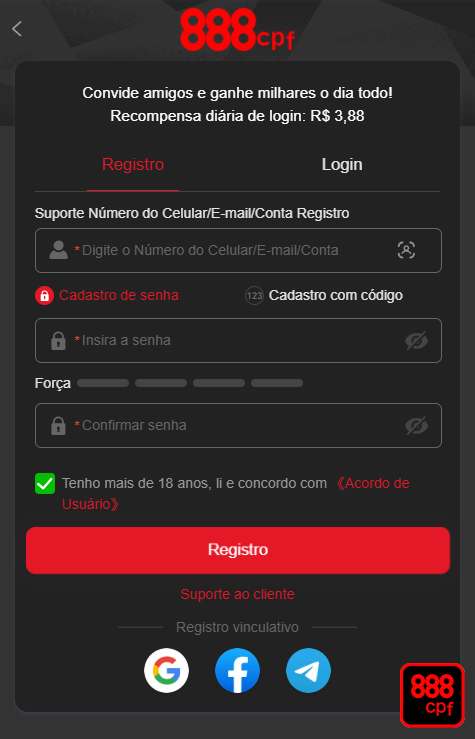 888cpf.com - confiável página de login para acessar